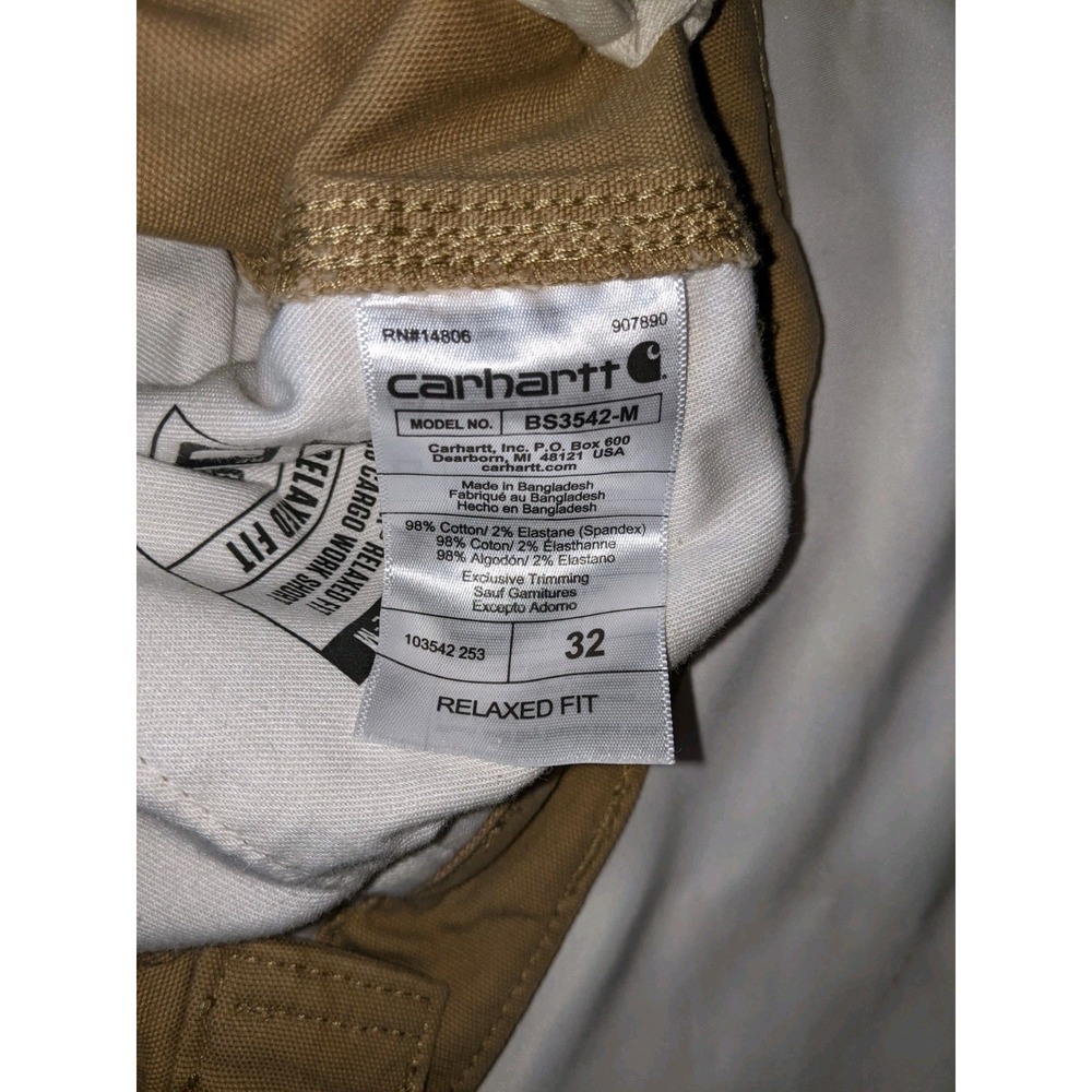 Carhartt Shorts Relaxed Fit Size 32 Tan Pockets Cargo Shorts - Picture 6 of 16